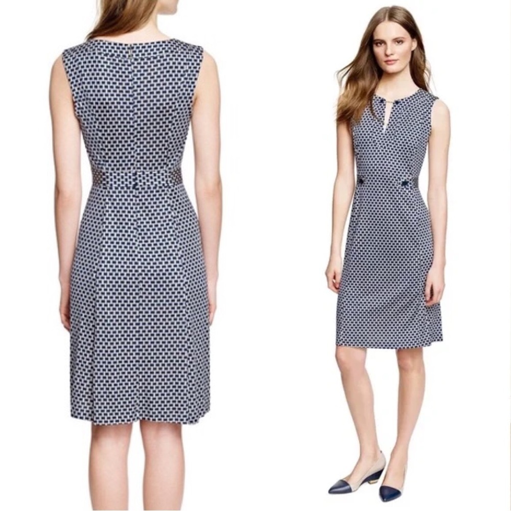 Tory Burch Navy and White Checkered Dress